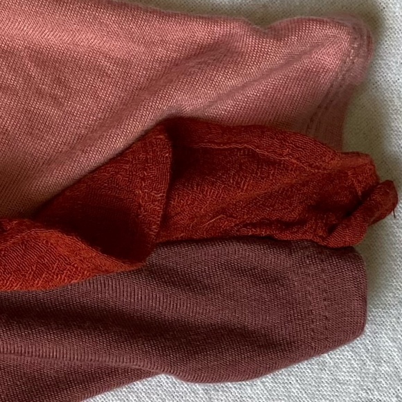 Anthropologie Meadow Rue Dusty Rose Soft Modal oversized Ruffled Boho Top. Sz M - Picture 7 of 15